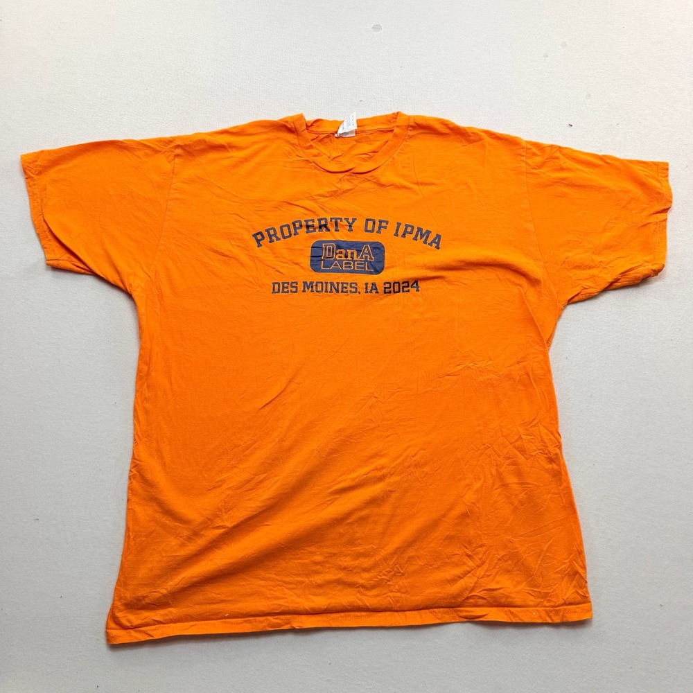 Port & Company T-Shirt Mens Extra Large Orange Excellent IPMA DanA Label 2024